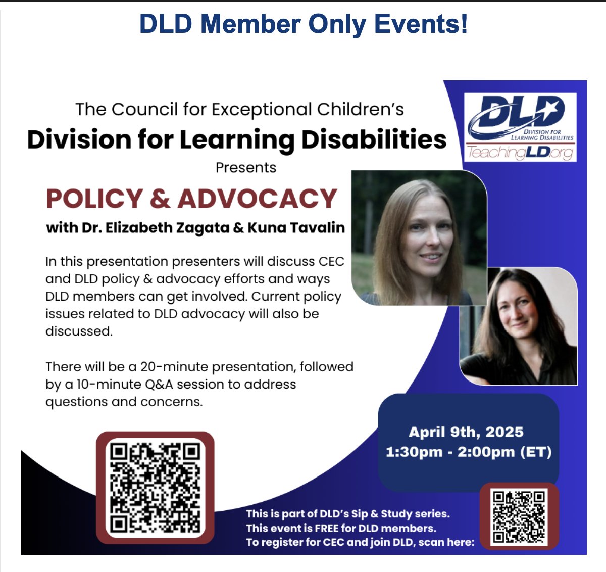 TeachingLD (@teachingld) on Twitter photo DLD Members: Don't miss this session on April 9th about what's happening with the US Department of Education and special education advocacy. Sign up here!
#USDOE #SpecialEducation <a href="/ezagteach/">Elizabeth Zagata</a> <a href="/CECMembership/">Council for Exceptional Children</a> <a href="/TED_CEC/">Teacher Education Division</a> DLD Members: Don't miss this session on April 9th about what's happening with the US Department of Education and special education advocacy. Sign up here!
#USDOE #SpecialEducation <a href="/ezagteach/">Elizabeth Zagata</a> <a href="/CECMembership/">Council for Exceptional Children</a> <a href="/TED_CEC/">Teacher Education Division</a>