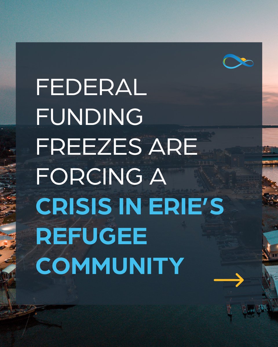 InfiniteErie's tweet image. Erie’s refugee community is facing a crisis due to frozen federal funding 🚨
You can help. Donate to the Erie Community Foundation Rapid Response Fund today ➡️ bit.ly/ecfrapid