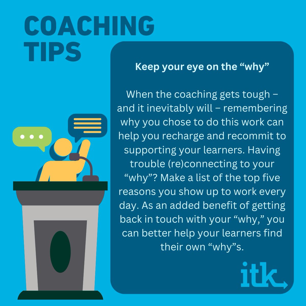 InsideTrack's tweet image. Coaching gets tough—but remembering your “why” can keep you grounded.

Write down 5 reasons you show up every day. Reconnect, recharge, and help your learners do the same.

#CoachingForSuccess #InsideTrackImpact #LearnerSupport
