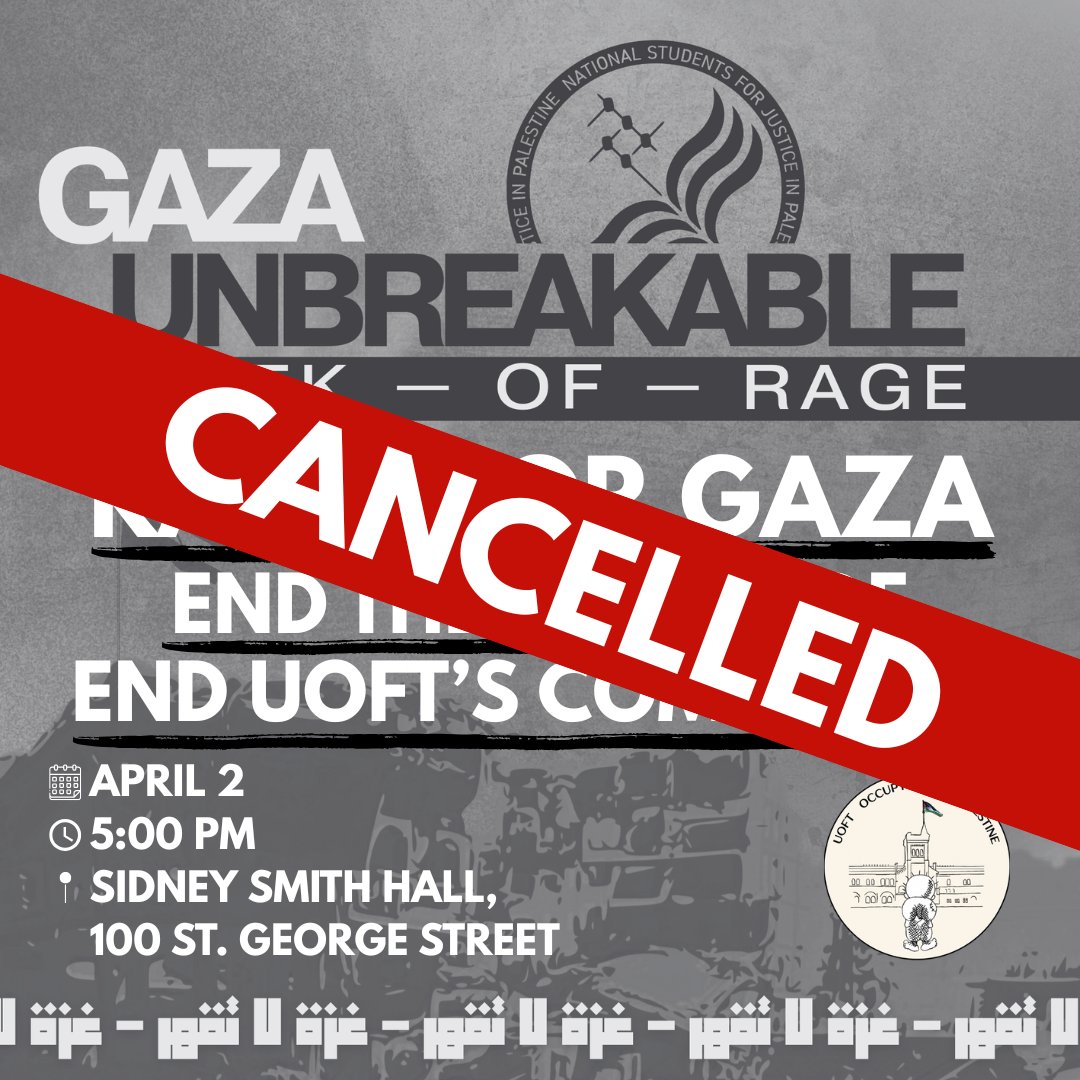 occupyuoft's tweet image. Unfortunately, due to the extreme weather, today's rally is cancelled. We appreciate everyone's time, effort, and support. Stay tuned for updates on our next rally.
