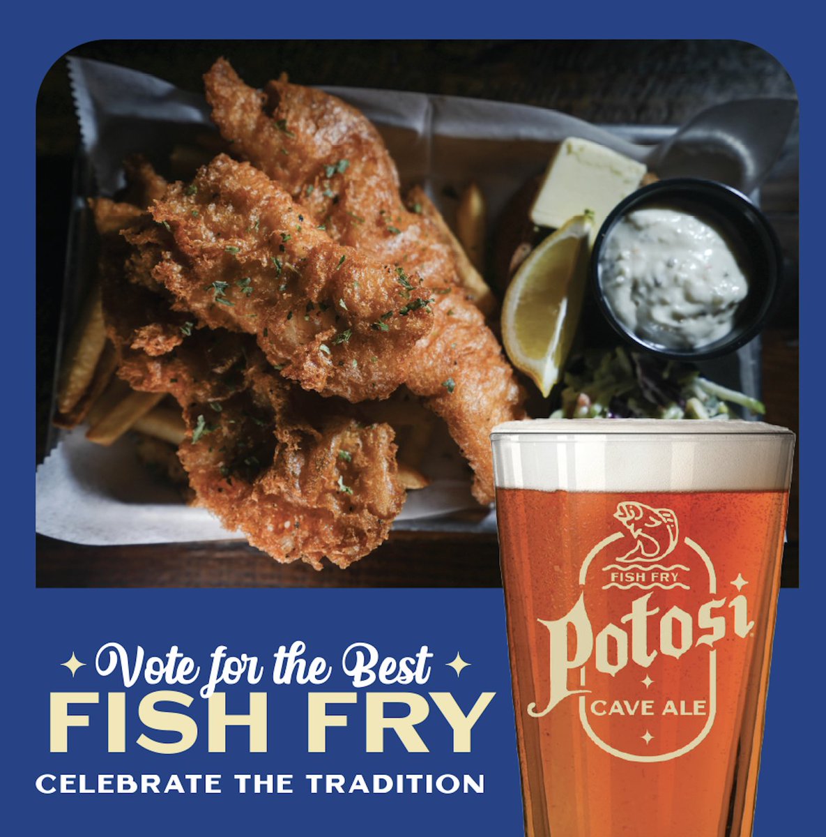 Round 3 of the Cave Ale Fish Fry Contest is underway and the competition is delicious! 
Be sure to vote for your favorite fish fry spot before this round ends on Sunday! 🍻 Vote Here: bit.ly/4hs5FcY

#CaveAleFishFry #PotosiBeer #Vote #FishFry