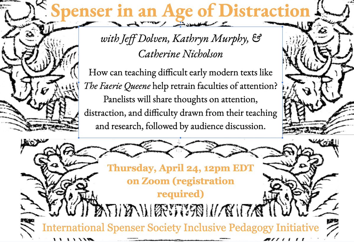 katie kadue (@kukukadoo) on Twitter photo i’ve found the solution to the crisis of attention in the classroom and it’s actually assigning old long difficult texts. find out more at this event i’m hosting through <a href="/SpenserSociety/">International Spenser Society</a> on 4/24. registration link below i’ve found the solution to the crisis of attention in the classroom and it’s actually assigning old long difficult texts. find out more at this event i’m hosting through <a href="/SpenserSociety/">International Spenser Society</a> on 4/24. registration link below