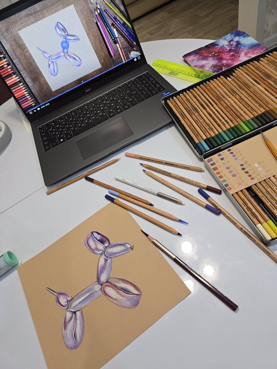 I'm learning to draw with colored pencils ✏️ 🌈😋
