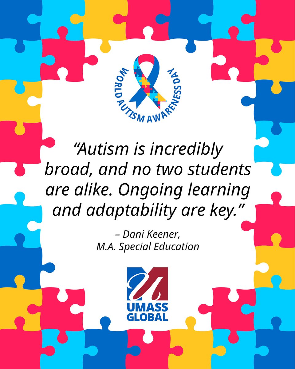 🌍💙 What does #WorldAutismAwarenessDay mean to you?
We asked #UMassGlobal students what this day means to them. Their answers highlight advocacy, inclusion, &amp; education in supporting individuals with autism. Join the conversation, what does this day mean to you? 👇