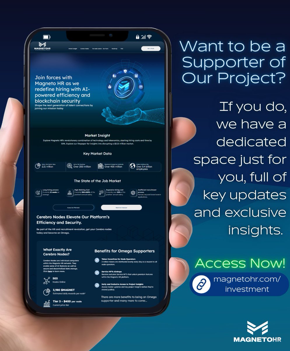 MagnetoHr's tweet photo. If you believe in what we're building at Magneto HR, our Investment Section is designed for you! 🌍💼

Learn more about how you can be part of our journey while unlocking exclusive advantages.

👉 https://t.co/1isevQHyNQ 🔗
.
@poweredbygala @LFGincorporated https://t.co/UBFPlQTlL5