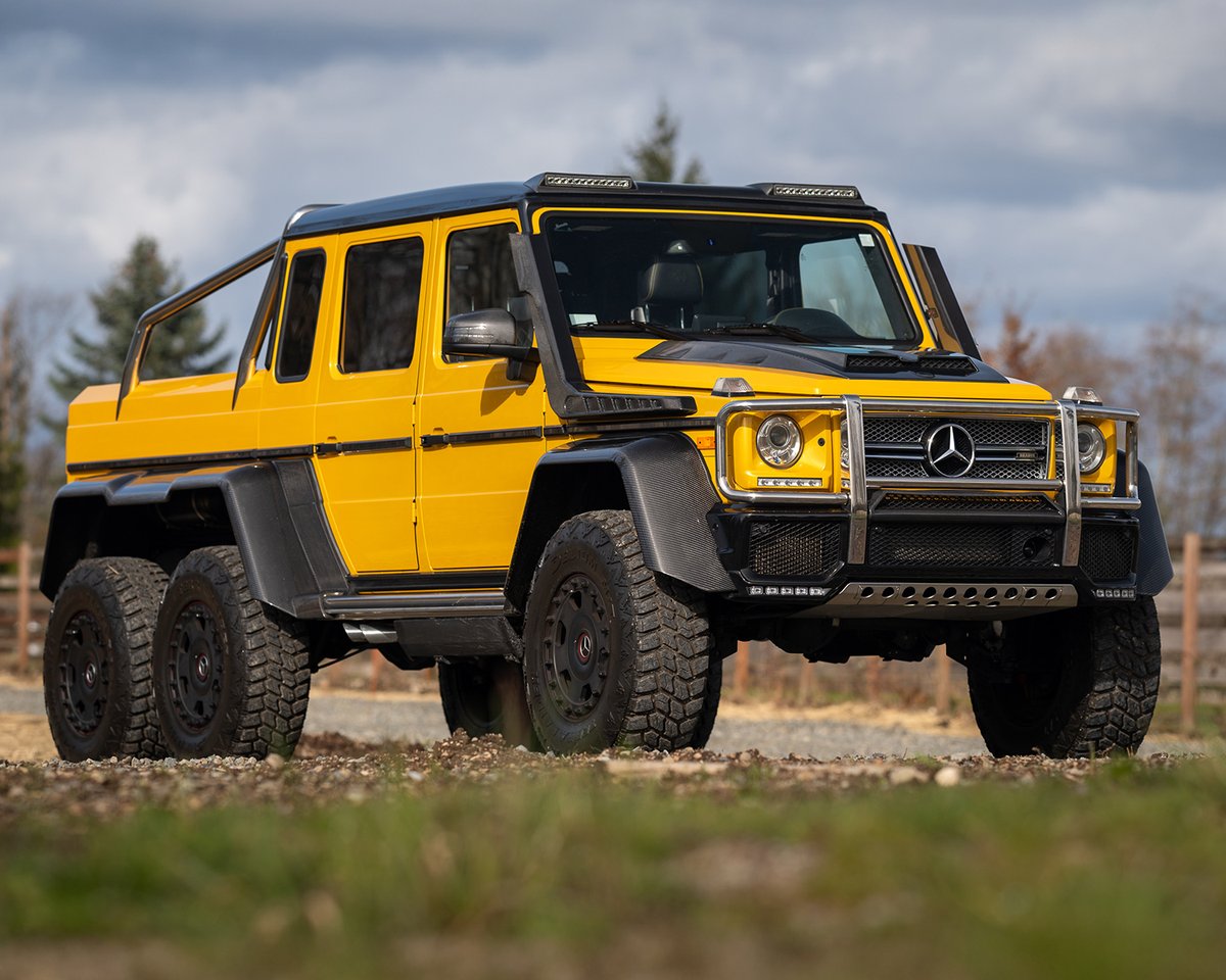 Barrett_Jackson's tweet image. Who’s ready to take this 6x6 for a spin? This 2017 @MercedesBenz #G65 #AMG has been transformed into a #Brabus #custom #6x6, because four wheels just weren’t enough.

Read more: bit.ly/PB25TW-2017Mer…
