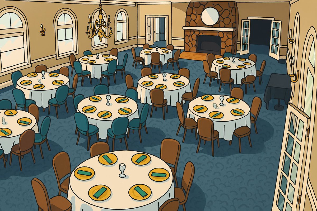 connoclub's tweet image. 👀 Sneak peek 👇

Setup is looking great for tonight’s Spring Tee-Off! We’ll see you at 6 PM in the Ballroom.

Come hungry — Chef Tom and Chef Mike are putting out a spread you won’t forget 🍽️

#ConnoClub #EventPreview #SpringKickoff