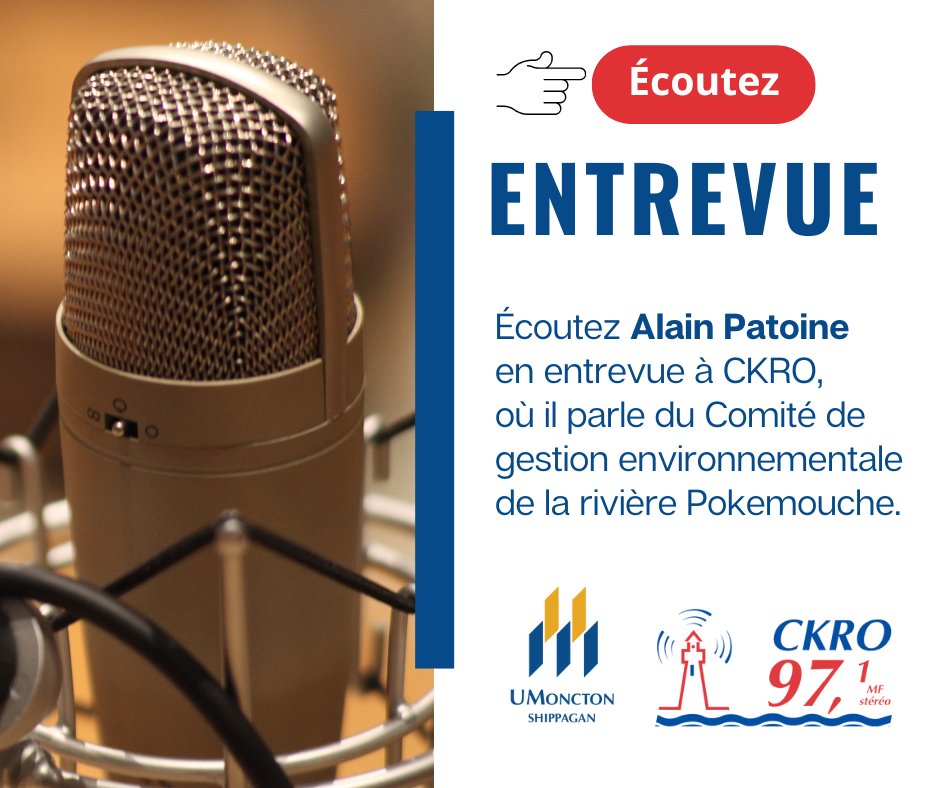 🎤L'UMCS À CKRO | Écoutez notre collègue Alain Patoine  en entrevue au sujet du Comité de gestion environnementale de la rivière Pokemouche. Bonne écoute! youtu.be/S_NxLRZsBc0