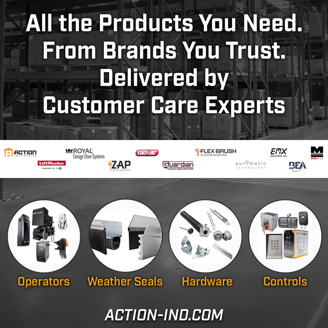 🚪🔧 Need garage door parts? We've got you covered!  
At Action, we make it easy to get the parts and hardware you need—when you need them. 
✅ Wide product selection 
✅ Trusted brands 
✅ Seamless online ordering.  
Shop now and keep things moving! ➡️ action-ind.com