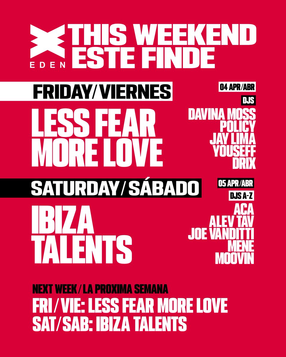 Summer starts HERE. Vamos!

El verano empieza AQUÍ. Vamos!

Tickets / Entradas + VIP at EdenIbiza.com

#ibiza #edenibiza #ibiza2025