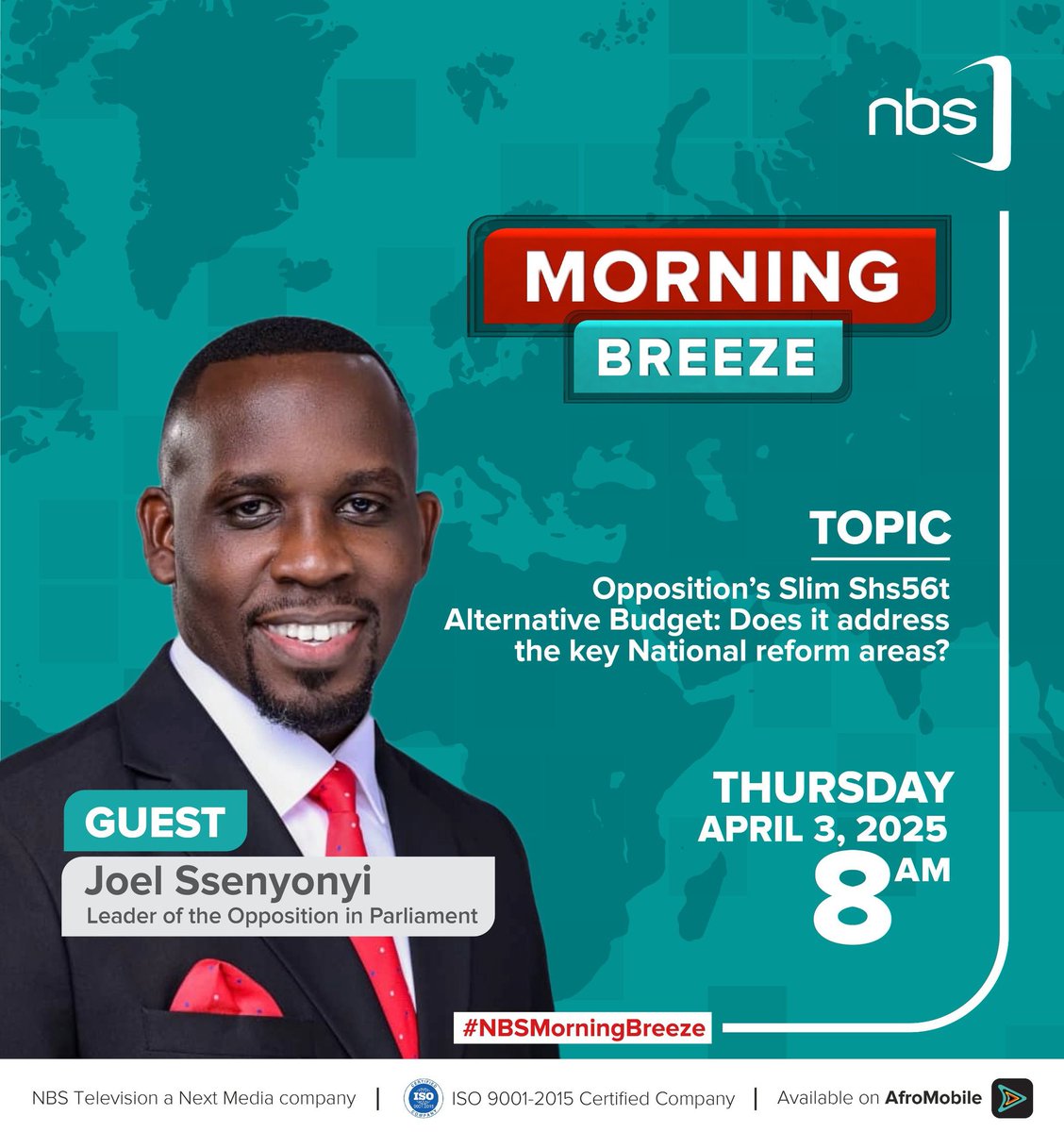 And then tomorrow morning at 8am, we'll be on for another speaking engagement on <a href="/nbstv/">NBS Television</a>
Katubyogere