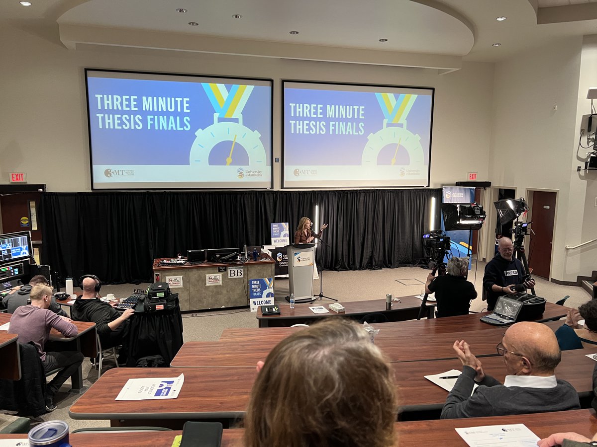 So proud of Anne Manson and Adewunmi Giwa for competing at last night's #UManitoba #3MT Finals. They were poised, professional, and passionate about their research. Congrats to all participants—the future of Canadian research is in great hands! #UMGradStudies #UMResearch