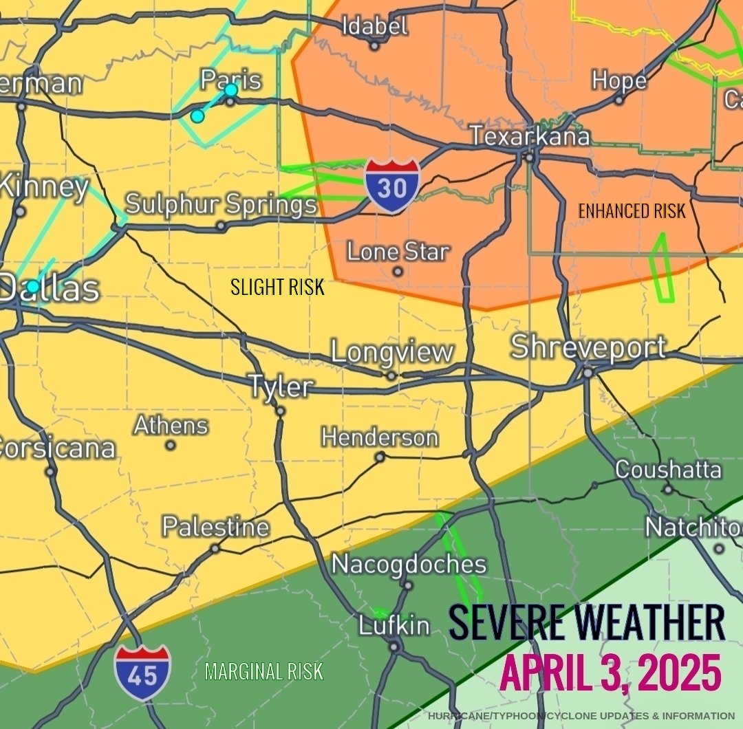 GlobalCyclones's tweet photo. SEVERE WEATHER
April 2, 2025
#Lufkin #Diboll #Hudson #etxwx #etwx #txwx #Texas #Nacogdoches #Zavalla #Hudson #Huntington #Broaddus #Burke #FullerSprings #Central #Pollok #Redland #AppleSprings #TX #Groveton #Ratcliff #Douglas #Tyler #Longview #Kilgore #Henderson #Marshall #USA https://t.co/DKPn2ySgUZ