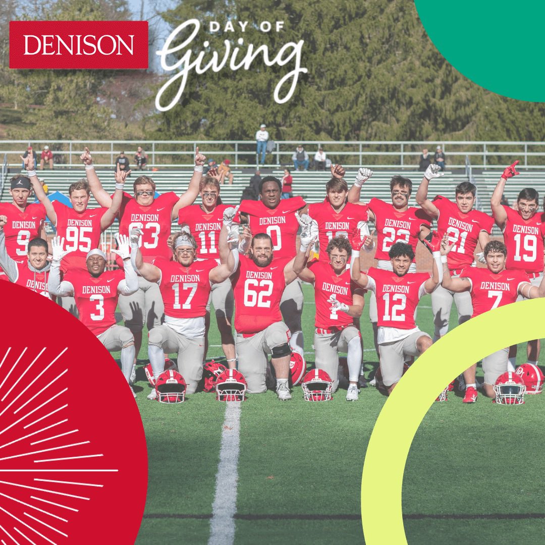 🚨Today is Denison’s Day of Giving!🚨Every gift big or small—helps shape the Denison football experience for current and future student-athletes. Please Support the program and make an impact today at support.denison.edu/athletics25