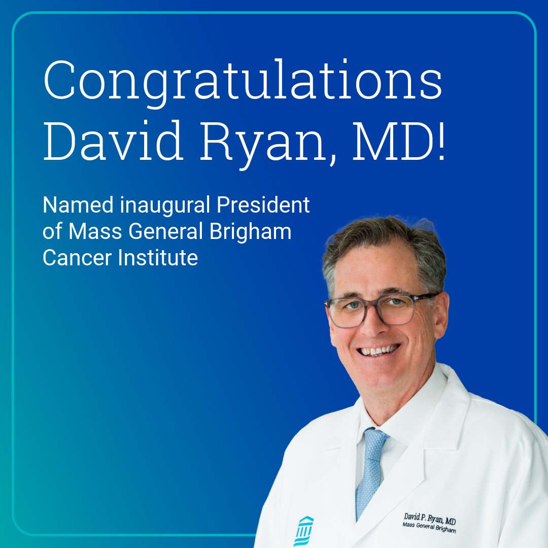 We are pleased to announce that David Ryan, MD, has been named the inaugural president of the Mass General Brigham Cancer Institute. 

In this role, Dr. Ryan will lead our efforts to build our Cancer Institute, overseeing our clinical care, research, education, and