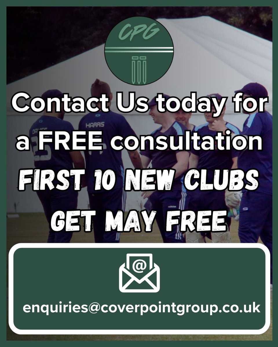 📢 Calling all cricket clubs! 🏏

Struggling to keep up with social media? Want your content created week in, week out? Cover Point Group is offering free social media graphics for a month in the 2025 season, including results, fixtures, tables, and Player of the Match! 🎨✨