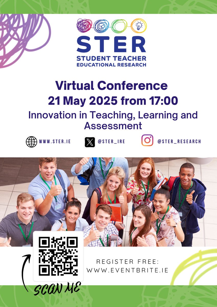 📢 Exciting news! 

The date is set for the STER Conference 2025 #STER2025 Education students &amp; graduates (up to Masters level) are welcome to present their research, attend and enjoy! 

📅 21 May 2025 
⏰ 17:00 
📍 Online 
🔗 Sign up to present here: forms.office.com/Pages/Response…