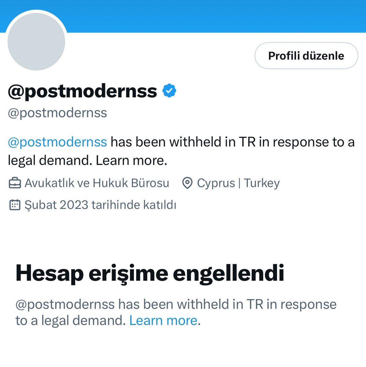 Hesap erişim engellendi sonunda, selam. 😂