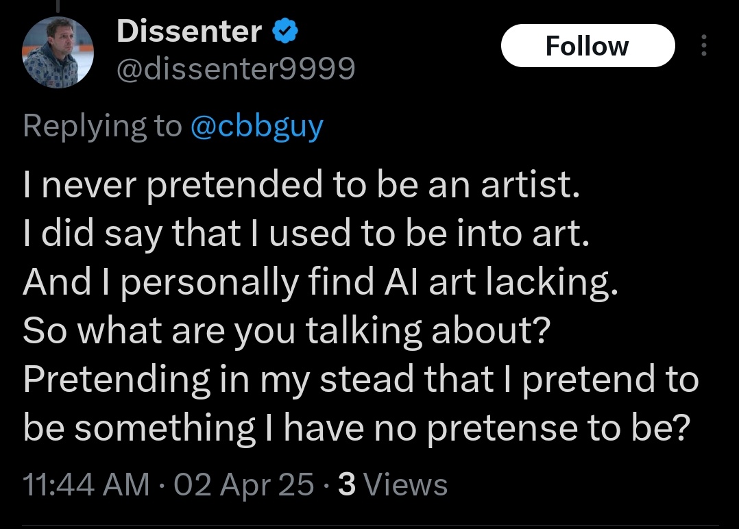 cbbguy's tweet photo. You're advocating for the death of the artist because you are talentless. Everything you tweet and post says as much. You're not outwardly saying all these things but it is absolutely implied. 

Go ruin some other industry with your ghoulish behavior https://t.co/ngQb5lB4w1