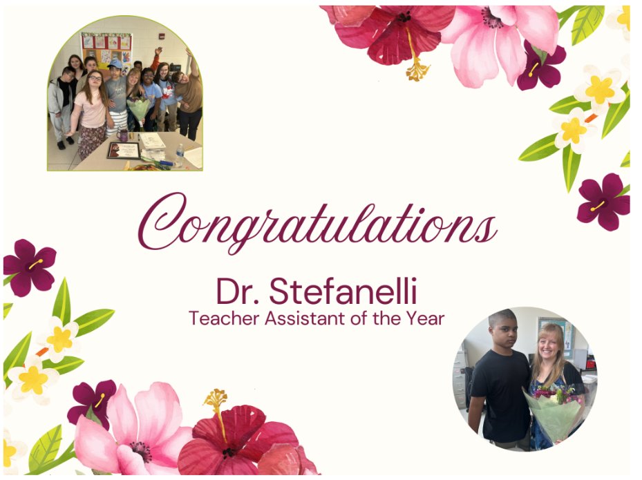 Congratulations to Dr. Stefanelli, our 2025 Assistant of the Year!  Such a well deserved honor!