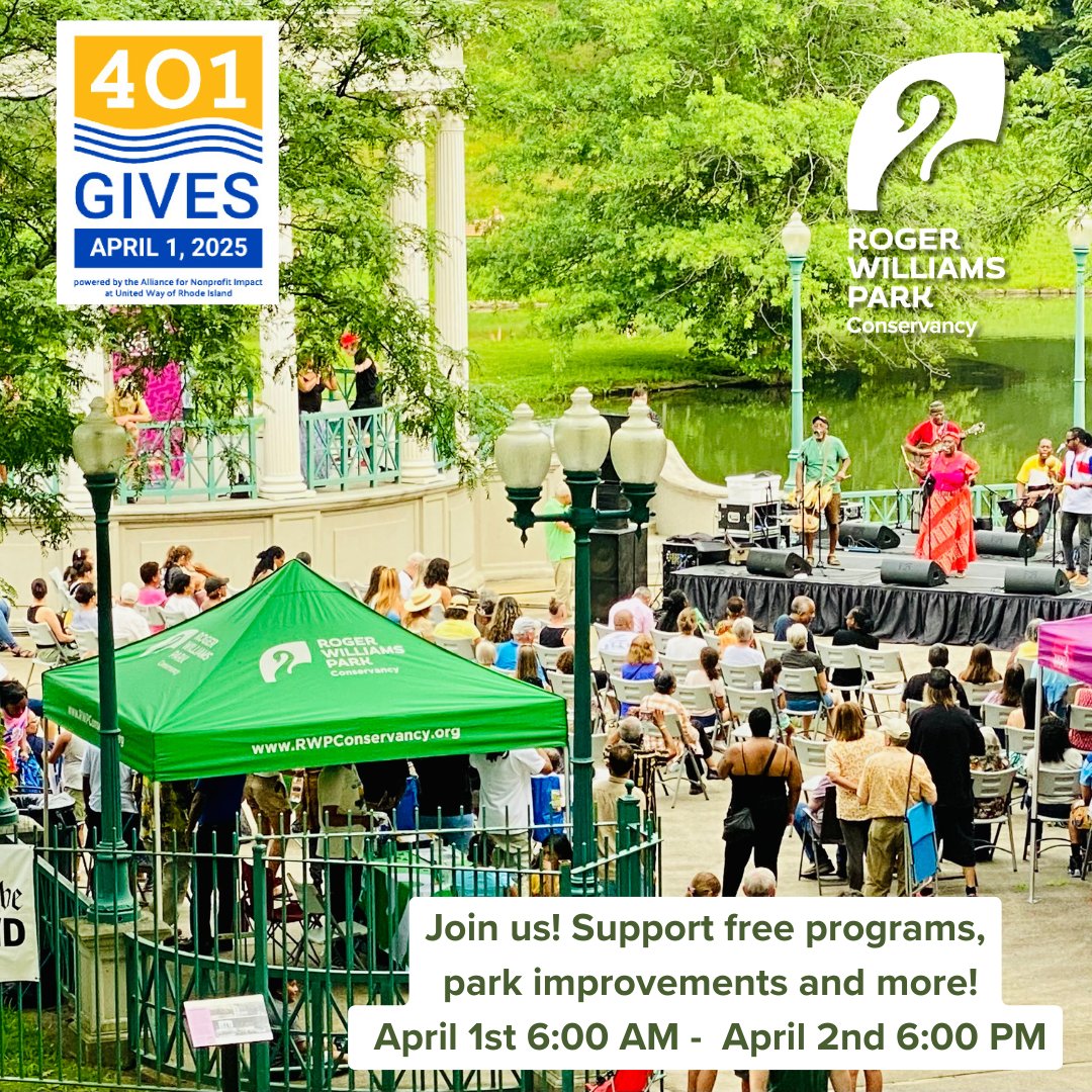 ⌛️It's not too late! <a href="/401Gives/">401Gives</a> Ends at 6pm!
🌞Looking forward to spring &amp; summer in Roger Williams Park?  We sure are.😍
401gives.org/organizations/…