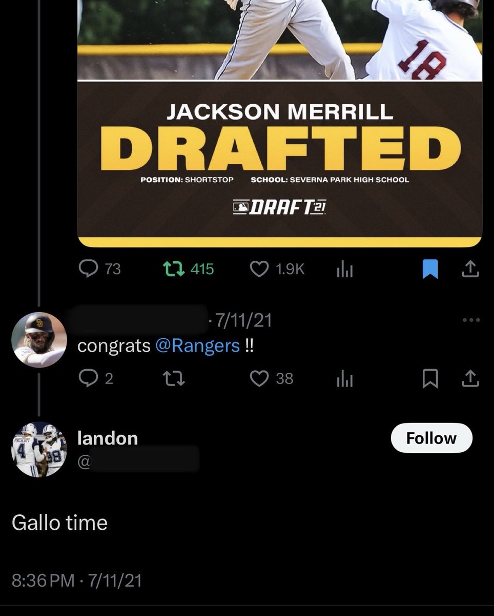 Ash_Padres's tweet image. I’m glad we don’t live in the timeline that had AJ Preller trading away Merrill+ for JOEY GALLO.