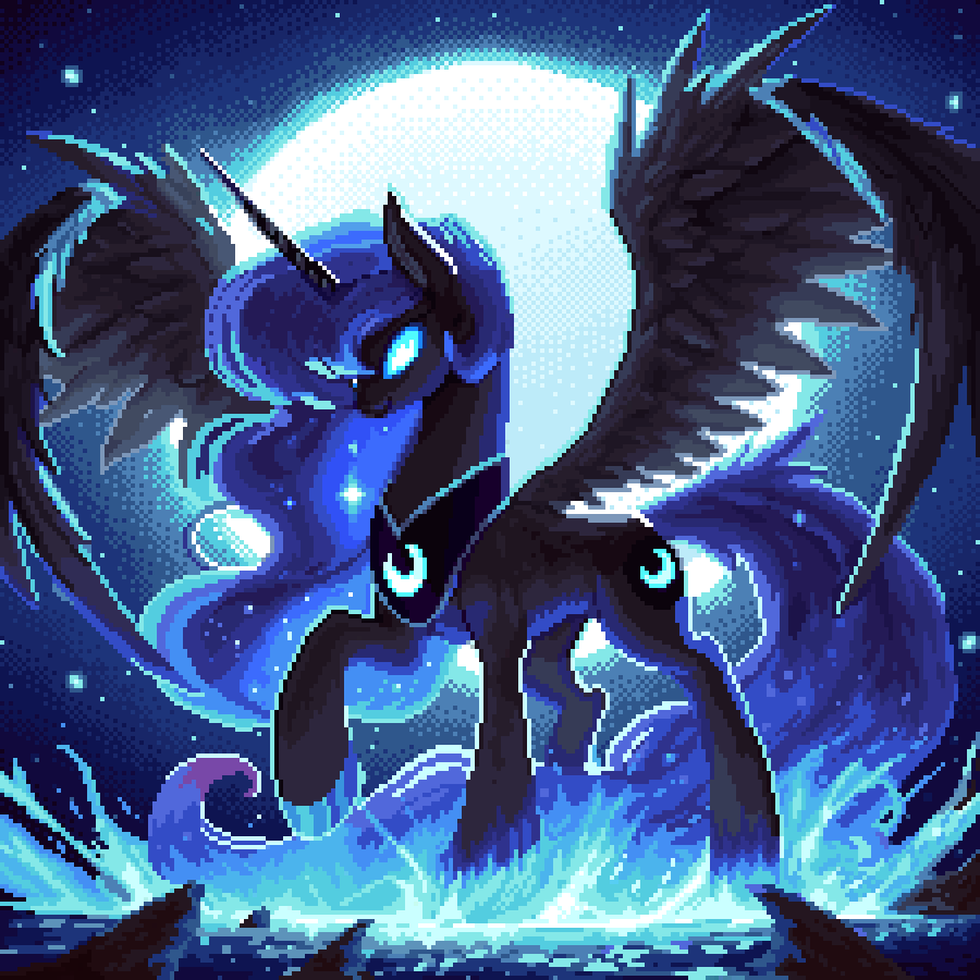 Vicious13337's tweet image. I always find it interesting how casual characters are with the princesses' they're effectively demi-gods with incredible amounts of power. I feel like a pony approaching a princess would feel more like this. mlp digitalart pixelart