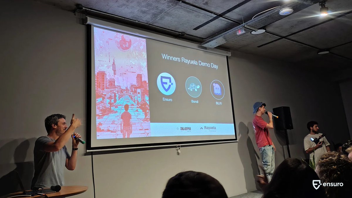 Ensuro (@ensuroproject) on Twitter photo π We're excited to announce Ensuro is one of the 3 winners at Rayuela Demo Day by <a href="/crecimientoar/">Crecimiento π</a>
Competing at Aleph Hub with top startups, our team showcased our innovative protection solutions to judges from InvictaCrypto, Rayo Capital, Mountain Protocol & more. π We're excited to announce Ensuro is one of the 3 winners at Rayuela Demo Day by <a href="/crecimientoar/">Crecimiento π</a>
Competing at Aleph Hub with top startups, our team showcased our innovative protection solutions to judges from InvictaCrypto, Rayo Capital, Mountain Protocol & more.