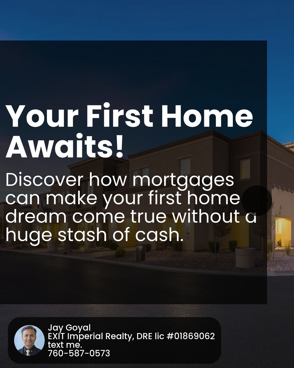 jaygoyal's tweet image. Unlocking the Door to Your First Home: Mortgages are like friendly loans that help first-time buyers step into their dream homes without having a huge pile of cash upfront. Curious about how it works in El Centro or Calexico? Let’s chat! 🏠💼 #FirstHomeTips