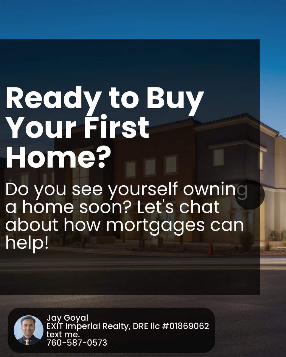 jaygoyal's tweet image. Unlocking the Door to Your First Home: Mortgages are like friendly loans that help first-time buyers step into their dream homes without having a huge pile of cash upfront. Curious about how it works in El Centro or Calexico? Let’s chat! 🏠💼 #FirstHomeTips