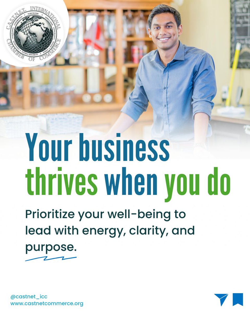 CASTNET_ICC's tweet image. The health of your business starts with the health of its leader. Taking care of your mental and physical well-being is essential to running a successful business. 

How do you prioritize wellness in your entrepreneurial journey?

#BusinessWellness #EntrepreneurHealth #CASTNET