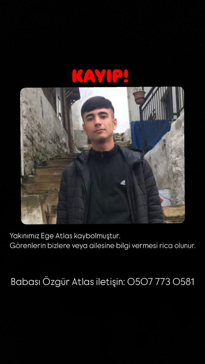 İzmir'de bir gencimiz KAYIP ‼️
DESTEK LÜTFEN ‼️