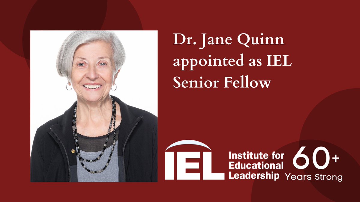 Thrilled to share that Dr. Quinn, an esteemed social and youth worker with over five decades of experience, has joined IEL as a Senior Fellow to support our work with #FullServiceCommunitySchools grantees!

<a href="/CommSchools/">Community Schools</a> 

iel.org/institute-for-…