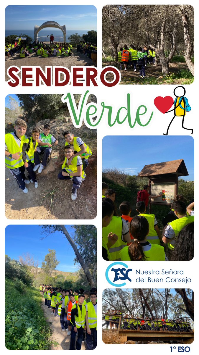 1º de ESO ha participado en la actividad “Conoce el Sendero Verde”, una salida de senderismo 🏃‍♀️🏃‍♂️a lo largo del río Nano 🏞️, finalizando en el Barranco del Quemadero, acercando al alumnado a los espacios naturales 🎄de la ciudad. 

#ContigoSomosBuenConsejo 
#ColegiosFSC