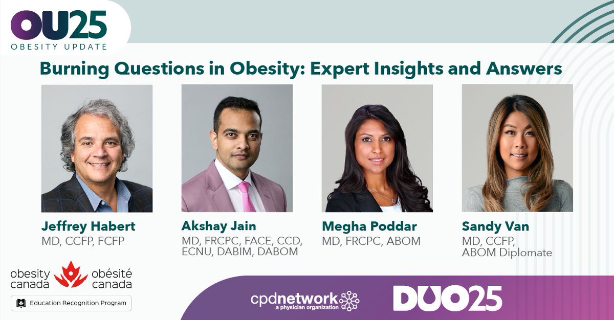 Got burning questions about #ObesityManagement? 🔥 Join our expert panel at #ObesityUpdate for insights on tackling clinical challenges and exploring innovative tools to improve patient care. Don’t miss out—register now! 🔗 duocongress.ca