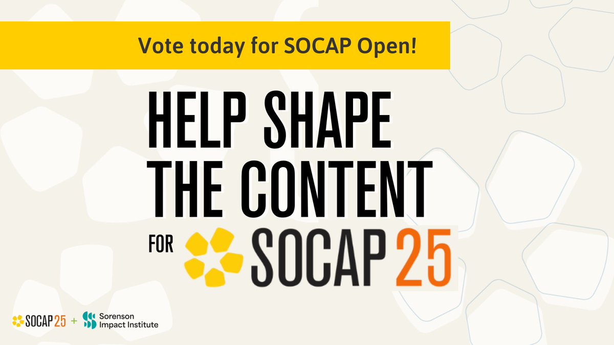 Please vote for our #SOCAPOpen session! Well be discussing how the ‘H” of health fits into ESG and socially responsible investing. Shouldn’t companies whose products promote health be prioritized over companies whose don’t? Vote here: bit.ly/41ZR97W