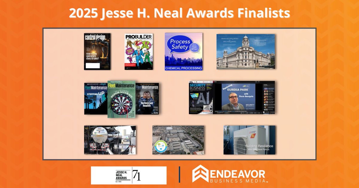 We’re proud to recognize 9 Endeavor Business Media brands being named finalists for the prestigious 2025 Jesse H. Neal Awards, honoring editorial excellence in business media. 🏆✨👏 

Click here to read more &amp; see the finalists: bit.ly/4iPreFZ <a href="/SIIA/">SIIA</a>