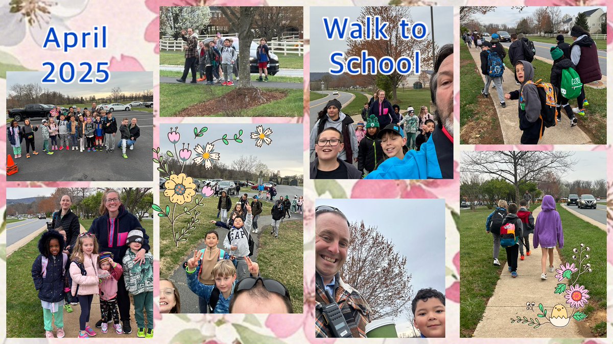 April Walk to School. #RHES25 <a href="/MrLosePE/">Mr Lose</a> #PhysEd