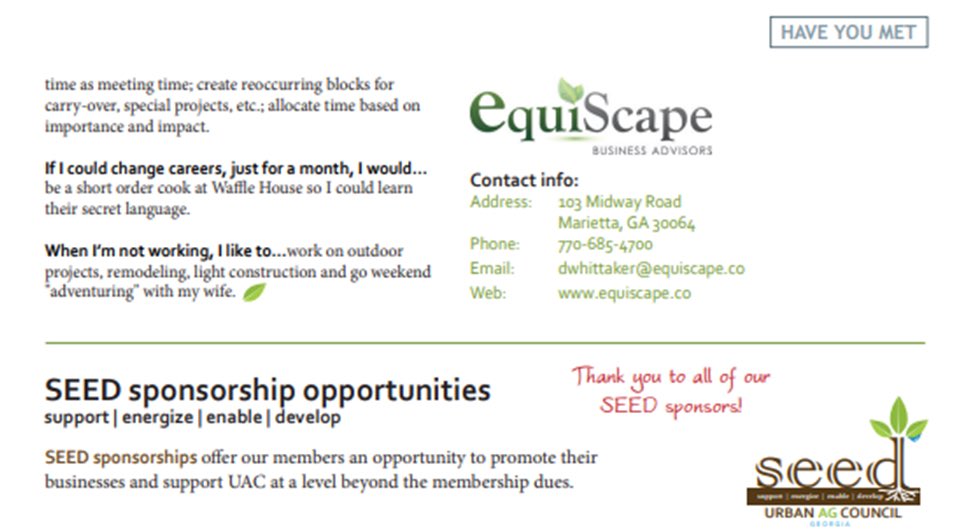 EquiScapeBA's tweet photo. Thank you so much to the Georgia Urban Agriculture Council and Mary Kay Woodworth for highlighting EquiScape Business Advisors and family in the spring edition of the UAC Magazine. It is a fantastic edition loaded with incredible photos from the 2025 Landscape GALA Award Winners. https://t.co/bFFkKKnB53