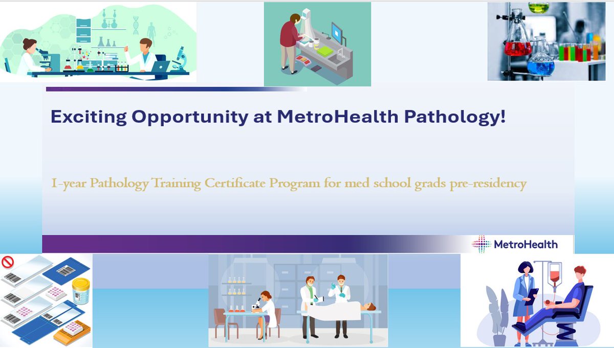 MhPathology's tweet image. We’re offering a 1-year Pathology Training Certificate Program for med school grads pre-residency. Paid, hands-on experience similar to PGY1. No visa sponsorship. 1 spot available— apps open now! 

Details: gme.metrohealth.org/pathology-resi…

#metrohealthCLE #Pathology