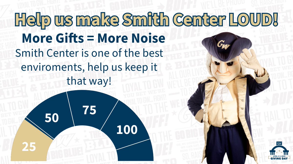 BuffBlueFund's tweet photo. It's proven to be one of the BEST environments in A-10! More Gifts = More Noise, help keep the Smith Center rowdy. #GWGivingDay

We are almost a fourth of the way to our goal. KEEP IT UP! ➡️ https://t.co/Bf6kcTYB5t https://t.co/DTyb0y1d6J