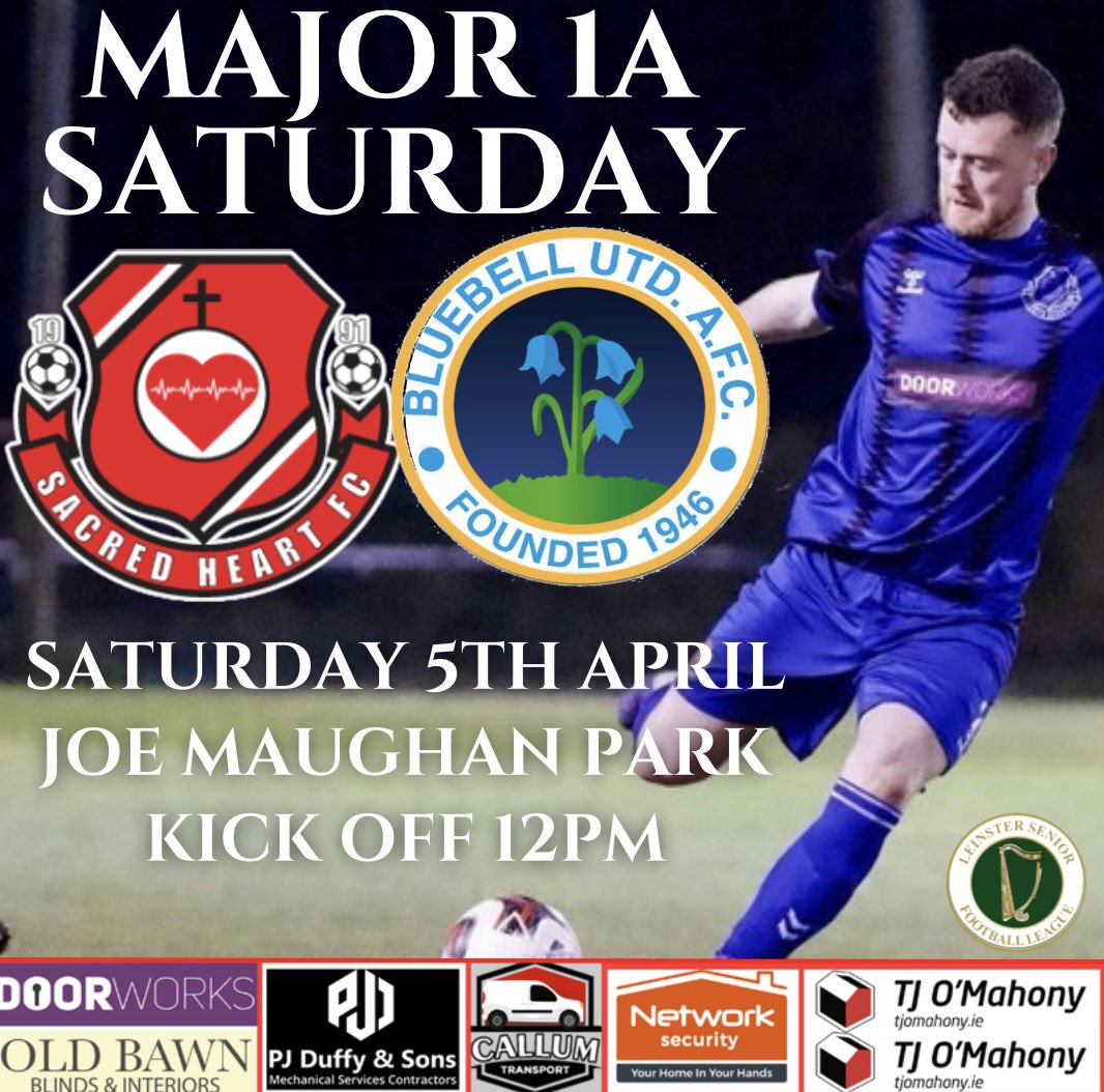 Sacred Heart FC (@sacred_heart_fc) on Twitter photo Two tough games this weekend for our Intermediate and Saturday sides:
⚽ Senior 1A Sunday
🆚 <a href="/BallyfermotUSSC/">Ballyfermot Utd Official 61</a>
📍 Coldcut
🗓️ Friday, 4th April
⏰ Kick-off: 7:45 PM
⚽ Major 1A Saturday
🆚 <a href="/BluebellUnited/">Bluebell United FC</a>
📍 Joe Maughan Park
🗓️ Saturday, 5th April
⏰ Kick-off: 12:00 PM
❤️🖤❤️ Two tough games this weekend for our Intermediate and Saturday sides:
⚽ Senior 1A Sunday
🆚 <a href="/BallyfermotUSSC/">Ballyfermot Utd Official 61</a>
📍 Coldcut
🗓️ Friday, 4th April
⏰ Kick-off: 7:45 PM
⚽ Major 1A Saturday
🆚 <a href="/BluebellUnited/">Bluebell United FC</a>
📍 Joe Maughan Park
🗓️ Saturday, 5th April
⏰ Kick-off: 12:00 PM
❤️🖤❤️