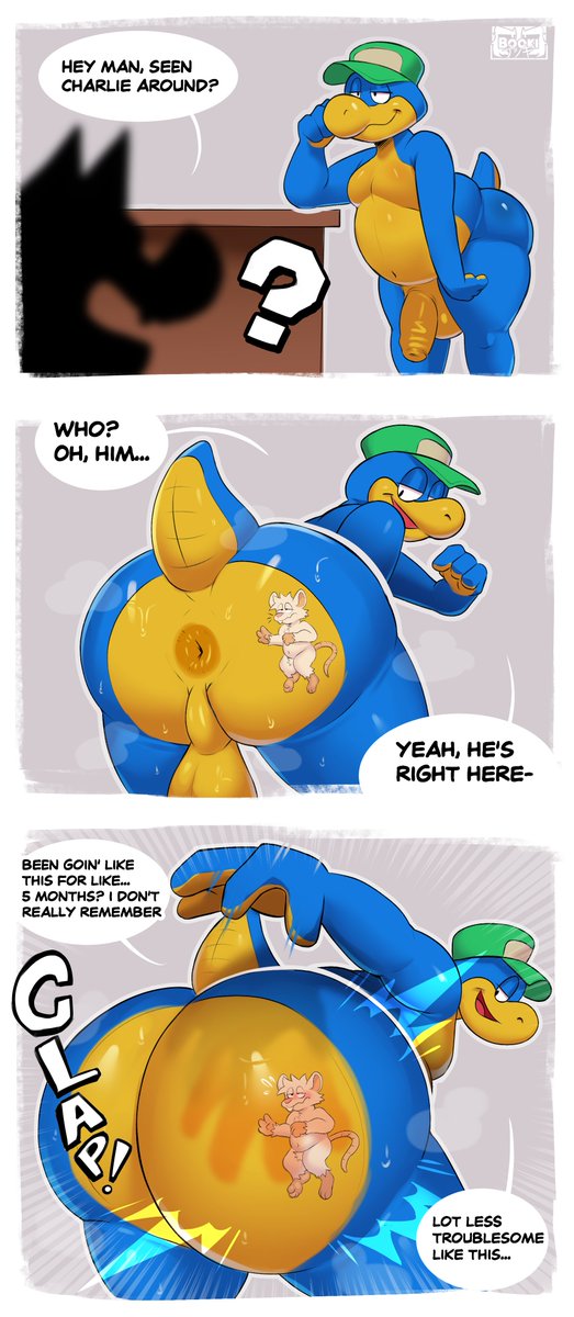 Disk here again.
Around 5 months later, and Charlie is still decorating my ass~ 
He's become part of everyday life so I sometimes forget all about him until someone asks, and then I'll gladly show them exactly where he ended up~

Sequence by <a href="/el_booki/">Booki</a> !