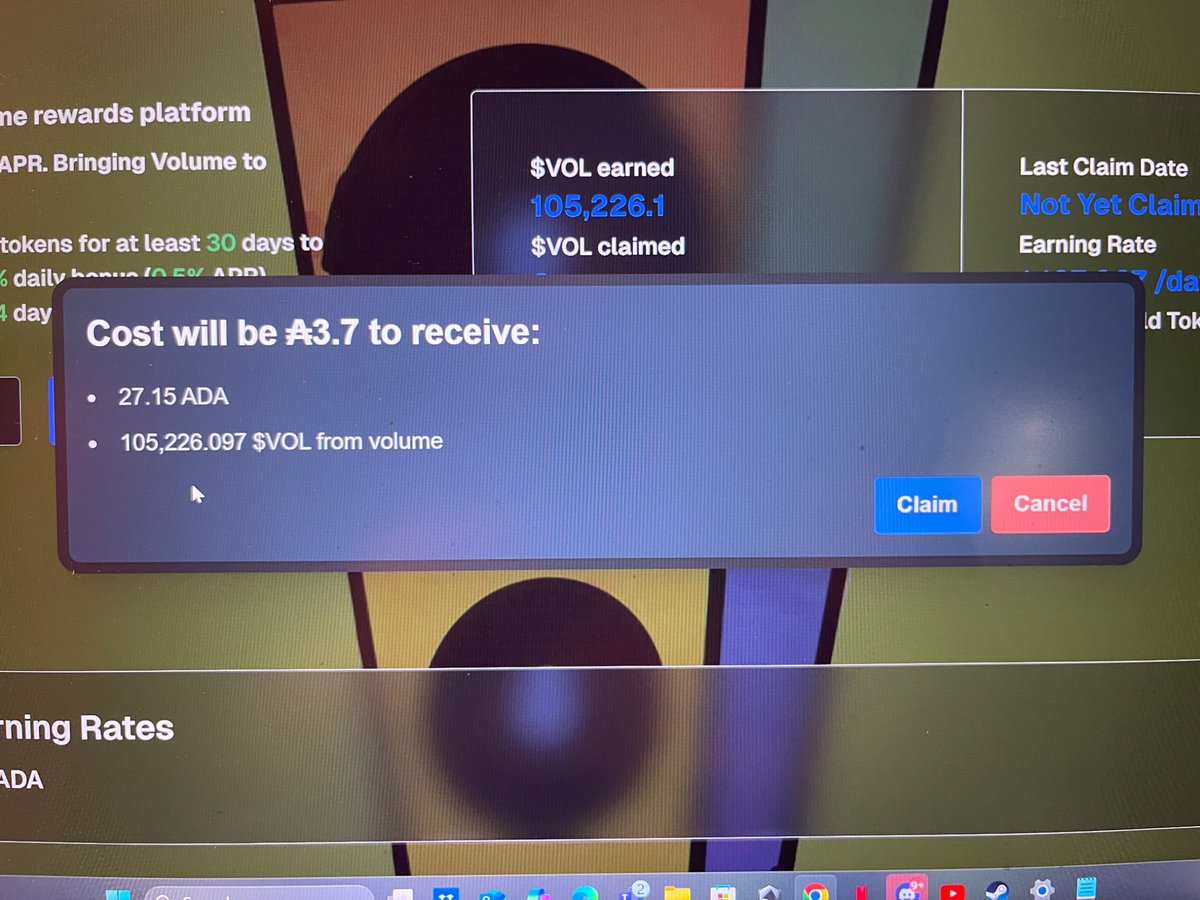 Only <a href="/volume_on_ada/">@volume</a> gives Ada while staking Vol tokens and Volume boost passes!! The mint is still on for the passes with only 151 left to be sold out! Get yours before they mint out!!