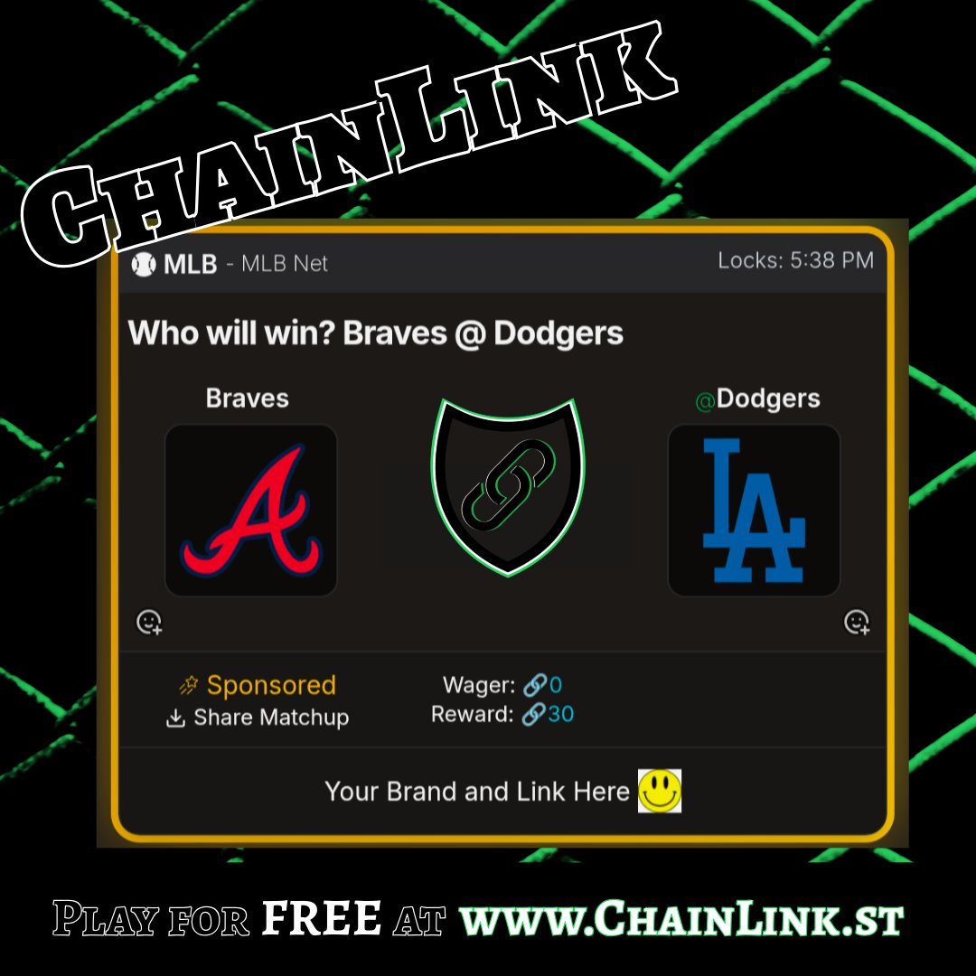 .<a href="/SportsPoolGuy/">SportsPoolGuy aka the Tutor on Splash</a> would love to partner with you on some cross promotion for ChainLink. Can throw your logo and a link to your list of competitions right in the app!