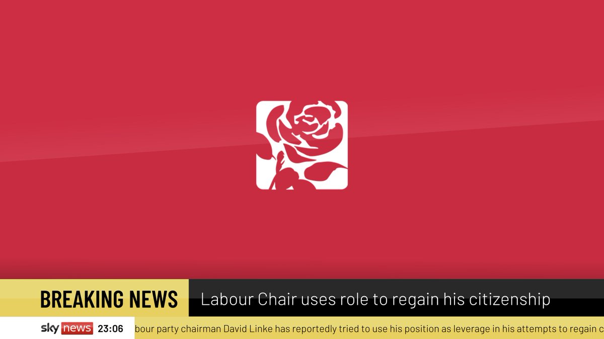 SkyNewsBUK's tweet photo. BREAKING: Labour Chair David Linke, elected in a disputed vote without EC oversight, where some members were denied confirmation rights, has relinquished his citizenship.

A Home Office source reports that he is now using his chairmanship as leverage to regain his citizenship. https://t.co/wKIH1ZUHtw
