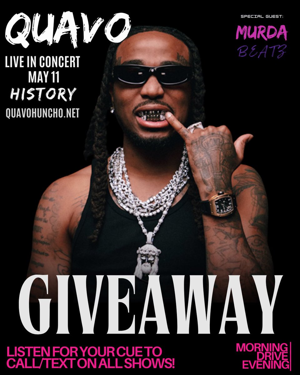 Quavo is coming to Toronto, and Flow 98.7FM is getting you in the building! We’ve got your free tickets to see him live on Sunday, May 11 at History.

Keep it locked to Flow 98.7FM—For the hits, community vibes, legendary interviews and a chance to win!