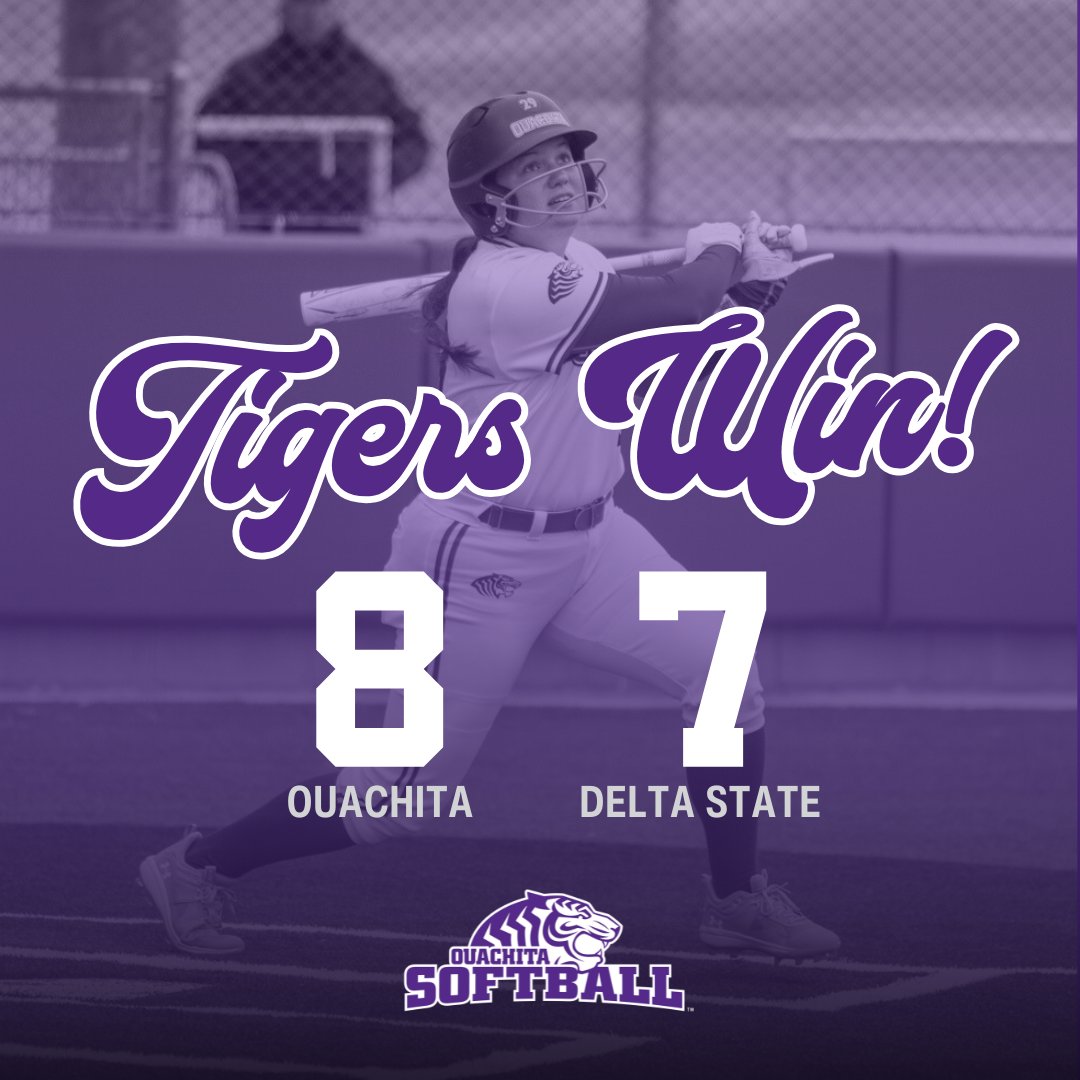 OuachitaSB's tweet photo. That's another win for the Tigers in extra innings! 

#RollTigs | #BringYourRoar🐅 https://t.co/FHgpL46zAM