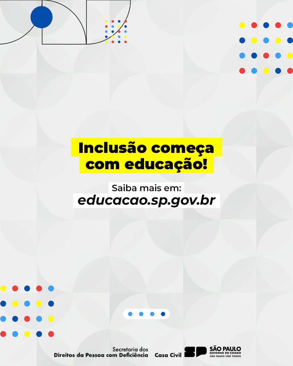 CasaCivilSP (@casacivilsp) on Twitter photo #DiaMundialdeConscientizaçãodoAutismo
A data criada pela ONU visa promover mais informação e combater o preconceito.
Reforçando o compromisso com um estado mais inclusivo, o <a href="/governosp/">Governo de S. Paulo</a>, por meio da @seducsp, implementou o projeto “Escolas Mais Inclusivas”.
Saiba mais ⬇️ #DiaMundialdeConscientizaçãodoAutismo
A data criada pela ONU visa promover mais informação e combater o preconceito.
Reforçando o compromisso com um estado mais inclusivo, o <a href="/governosp/">Governo de S. Paulo</a>, por meio da @seducsp, implementou o projeto “Escolas Mais Inclusivas”.
Saiba mais ⬇️