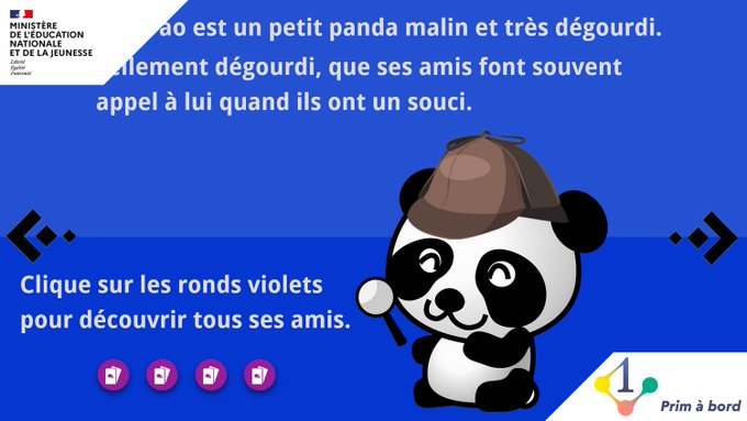 Cycles 1⃣ et 2⃣ | Enseigner | #Français

📌 Les enquêtes du Panda, résoudre des énigmes sous forme ludique et novatrice

▶️ primabord.eduscol.education.fr/les-enquetes-d…

✅ 7 activités de 15 minutes
✅ Une démarche progressive pour accéder au sens
✅ Développer le vocabulaire et l'imagination